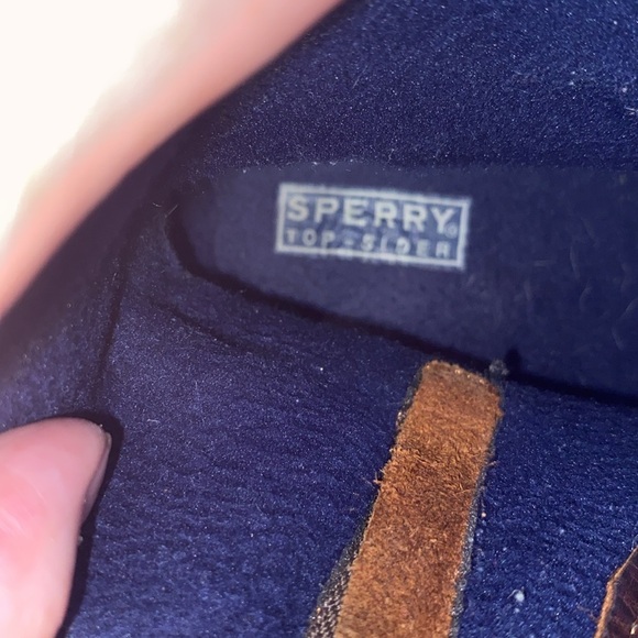 Sperry Top Sider Saltwater Tan Navy Blue Duck Boots STS91175 Women's Size 7.5 - Picture 9 of 10